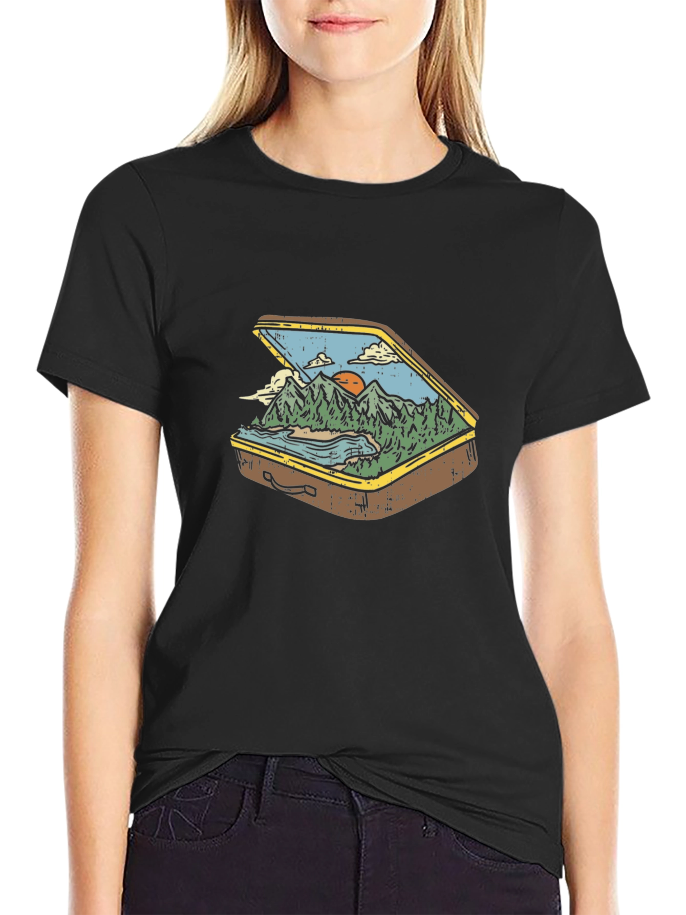 Suitcase Nature Graphic T-Shirt