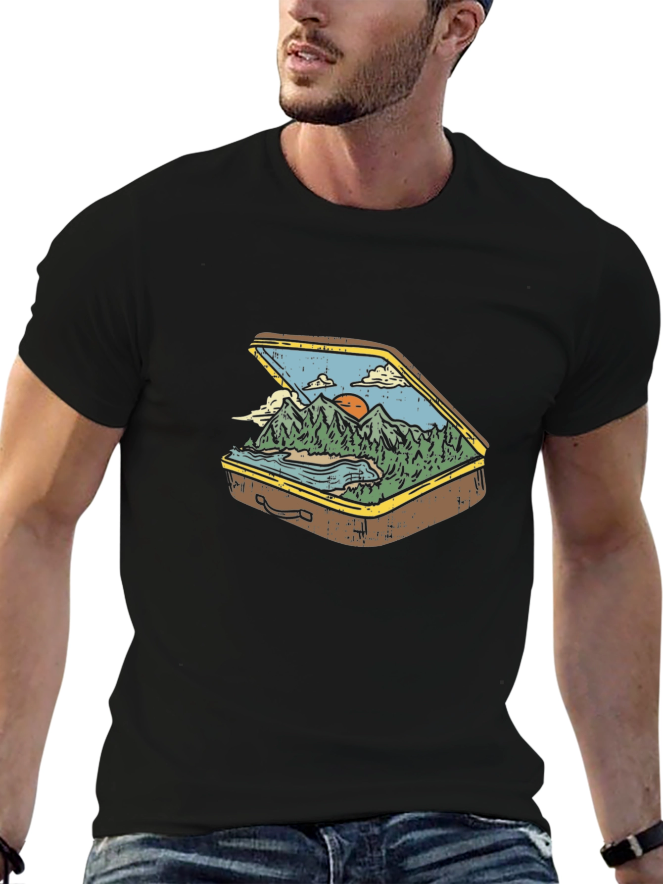 Suitcase Nature Graphic T-Shirt