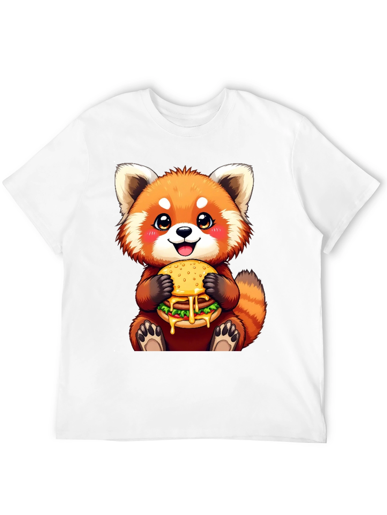 Red Panda Burger T-Shirt Cute Cartoon Tee