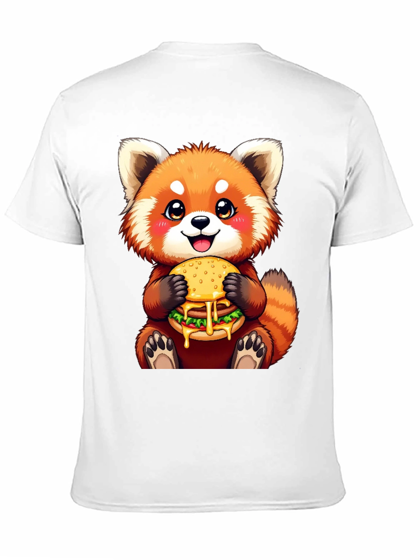 Red Panda Burger T-Shirt Cute Cartoon Tee
