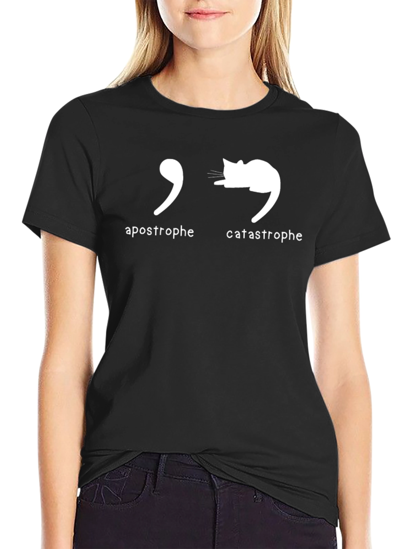 Apostrophe Catastrophe Graphic T-Shirt - Black