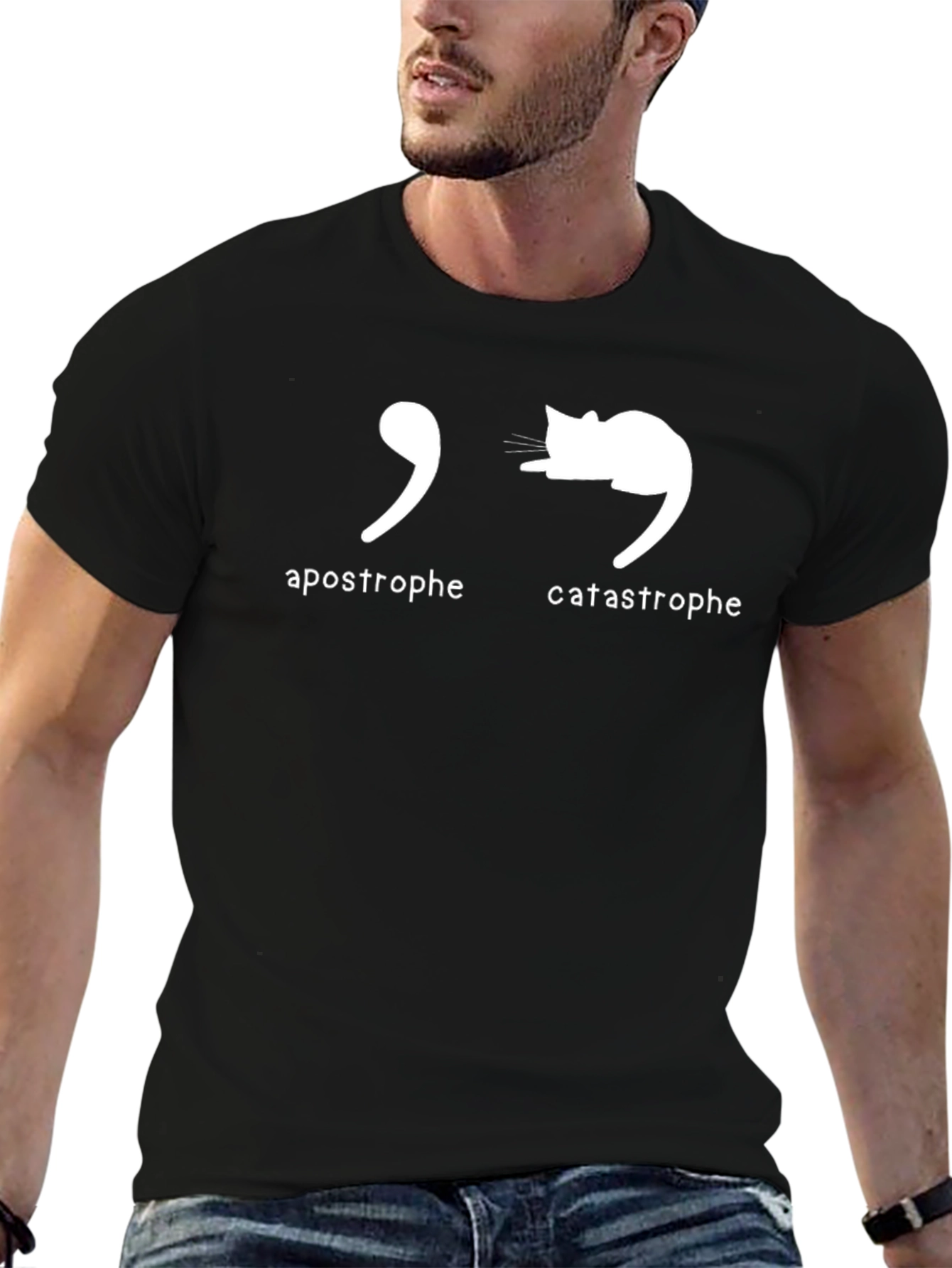 Apostrophe Catastrophe Graphic T-Shirt - Black