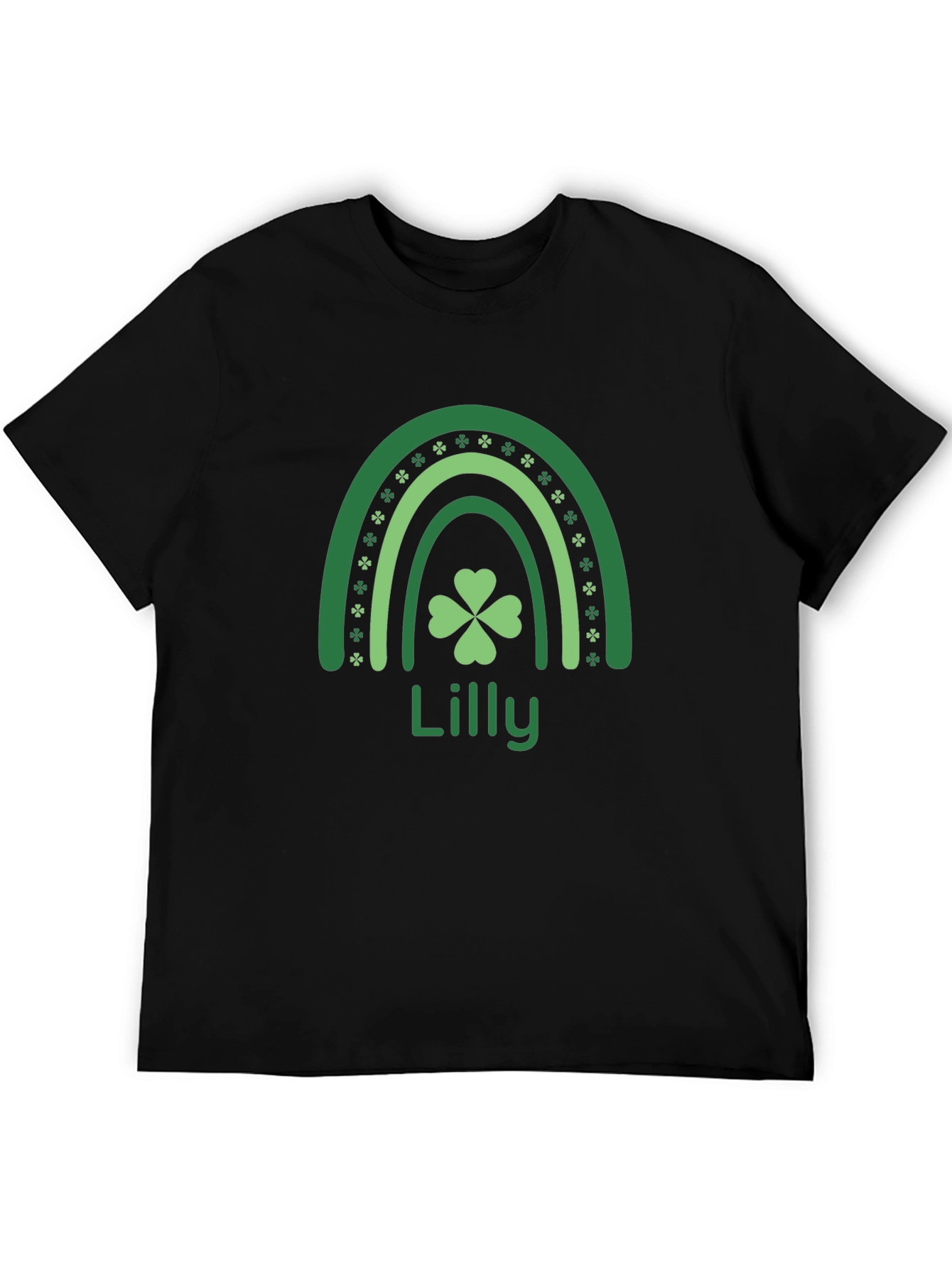 Lilly Shamrock Rainbow Black T-Shirt