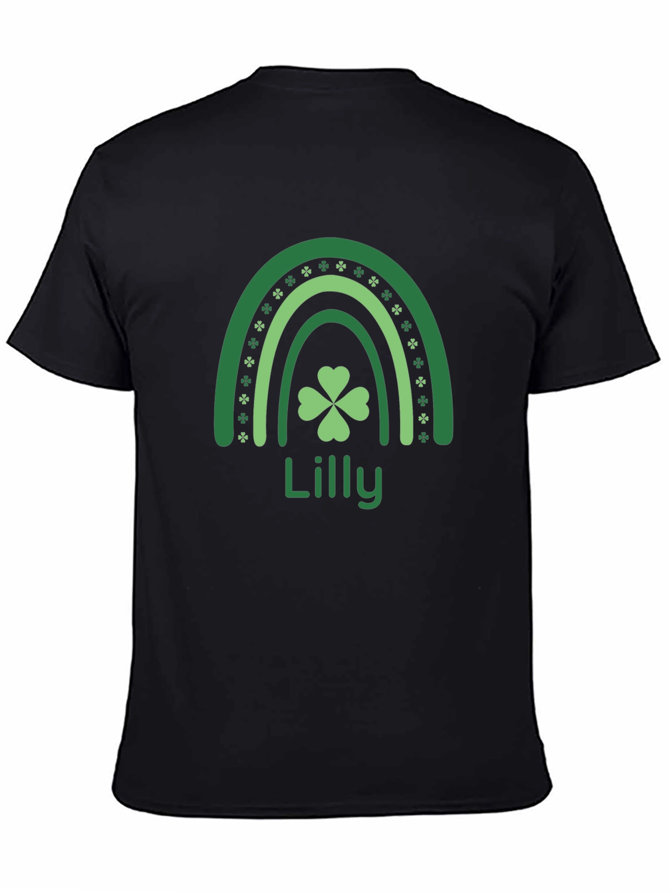 Lilly Shamrock Rainbow Black T-Shirt