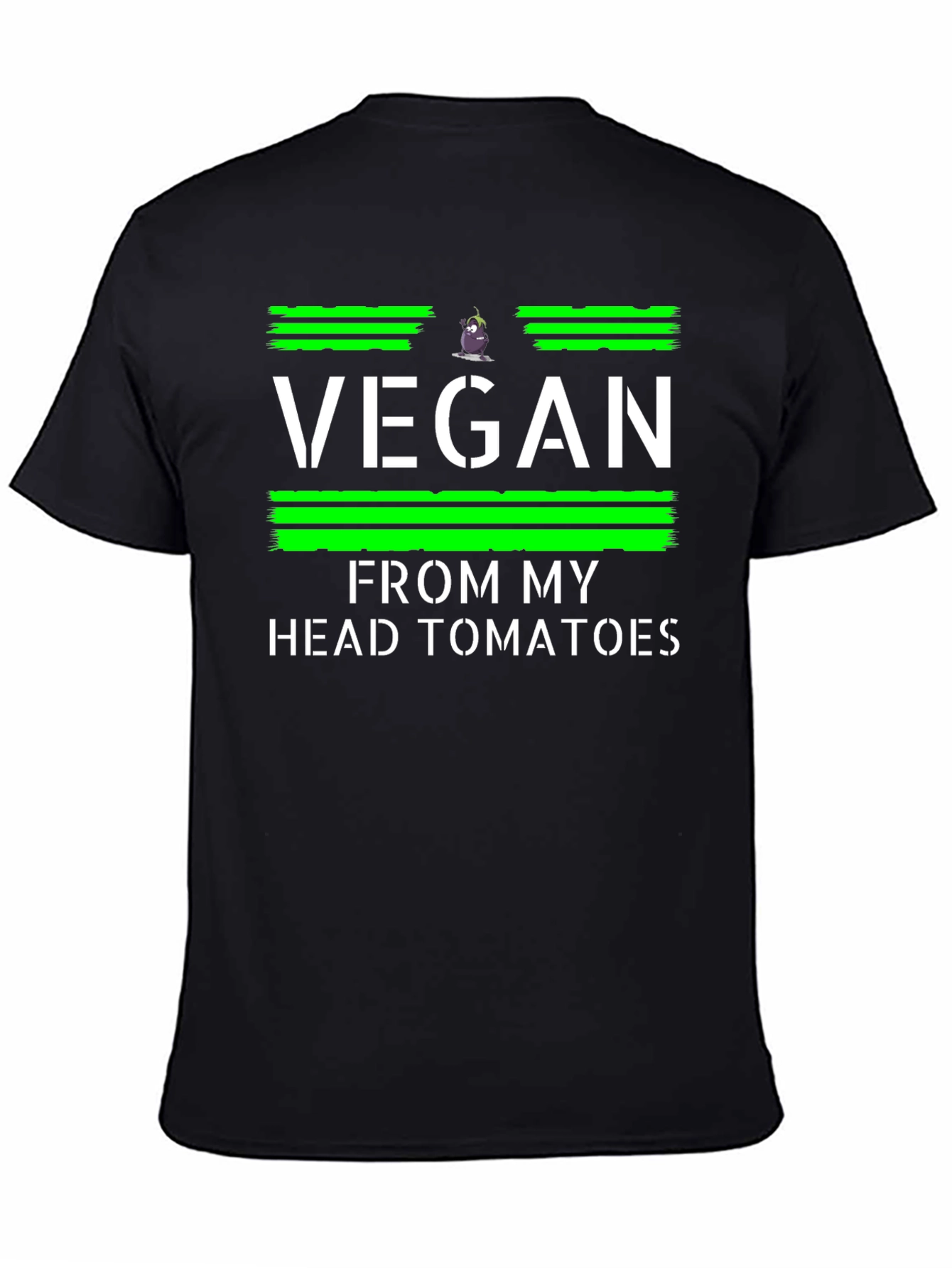 Vegan From My Head Tomatoes Black T-Shirt
