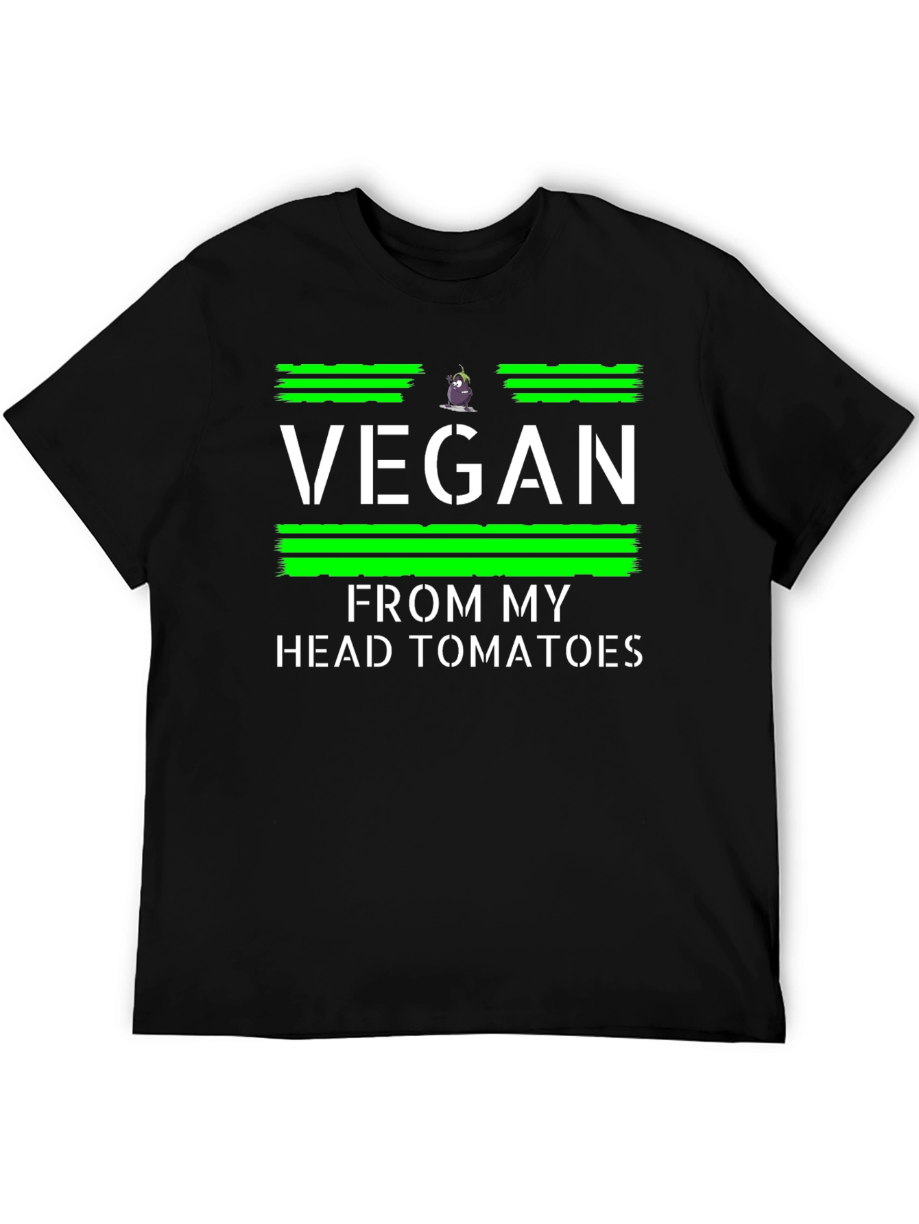 Vegan From My Head Tomatoes Black T-Shirt