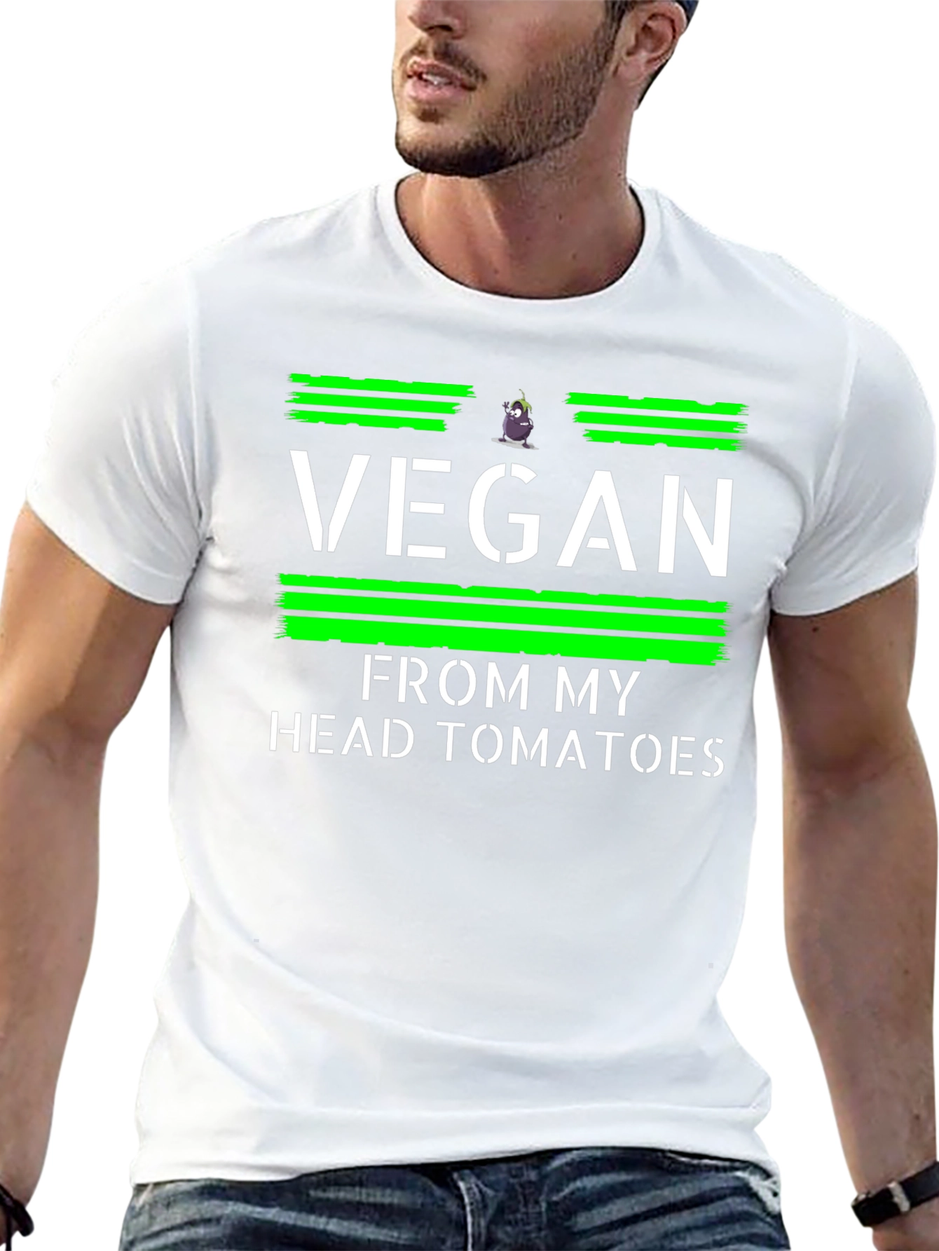 Vegan From My Head Tomatoes Black T-Shirt