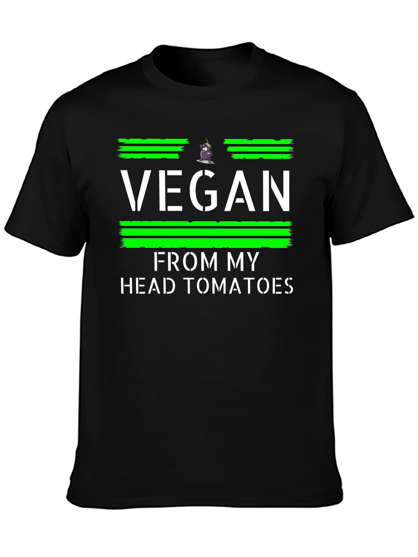Vegan From My Head Tomatoes Black T-Shirt