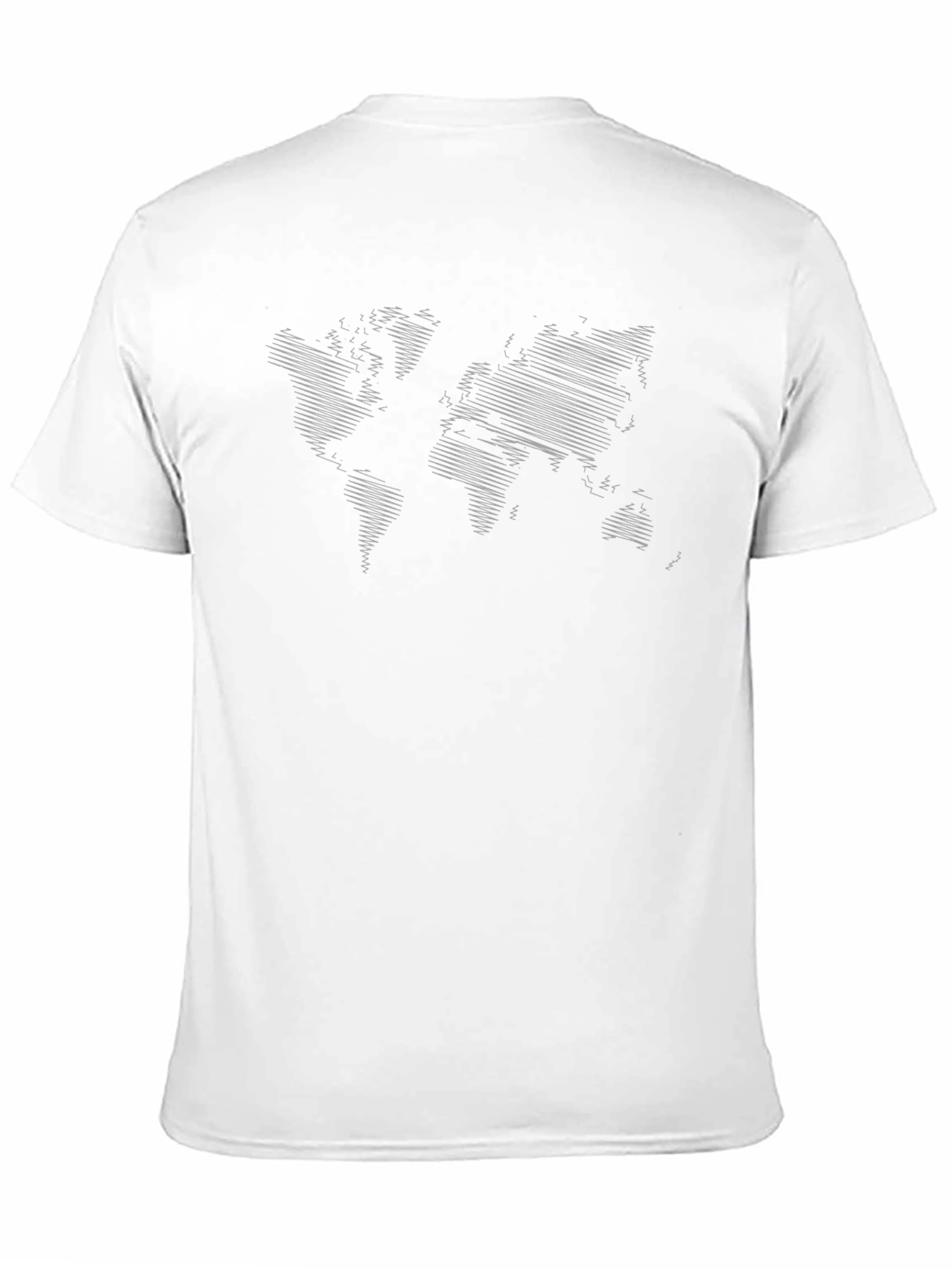 Modern World Map Line Art Black T-Shirt