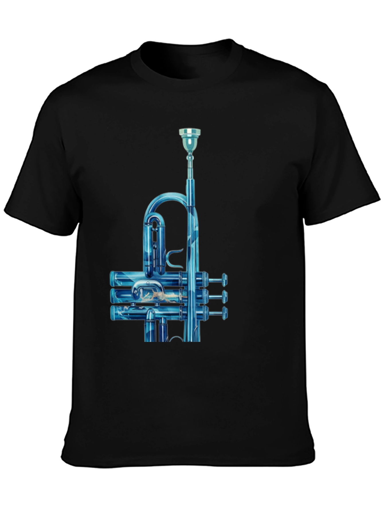 Blue Trumpet Graphic Tee - Musicians Style