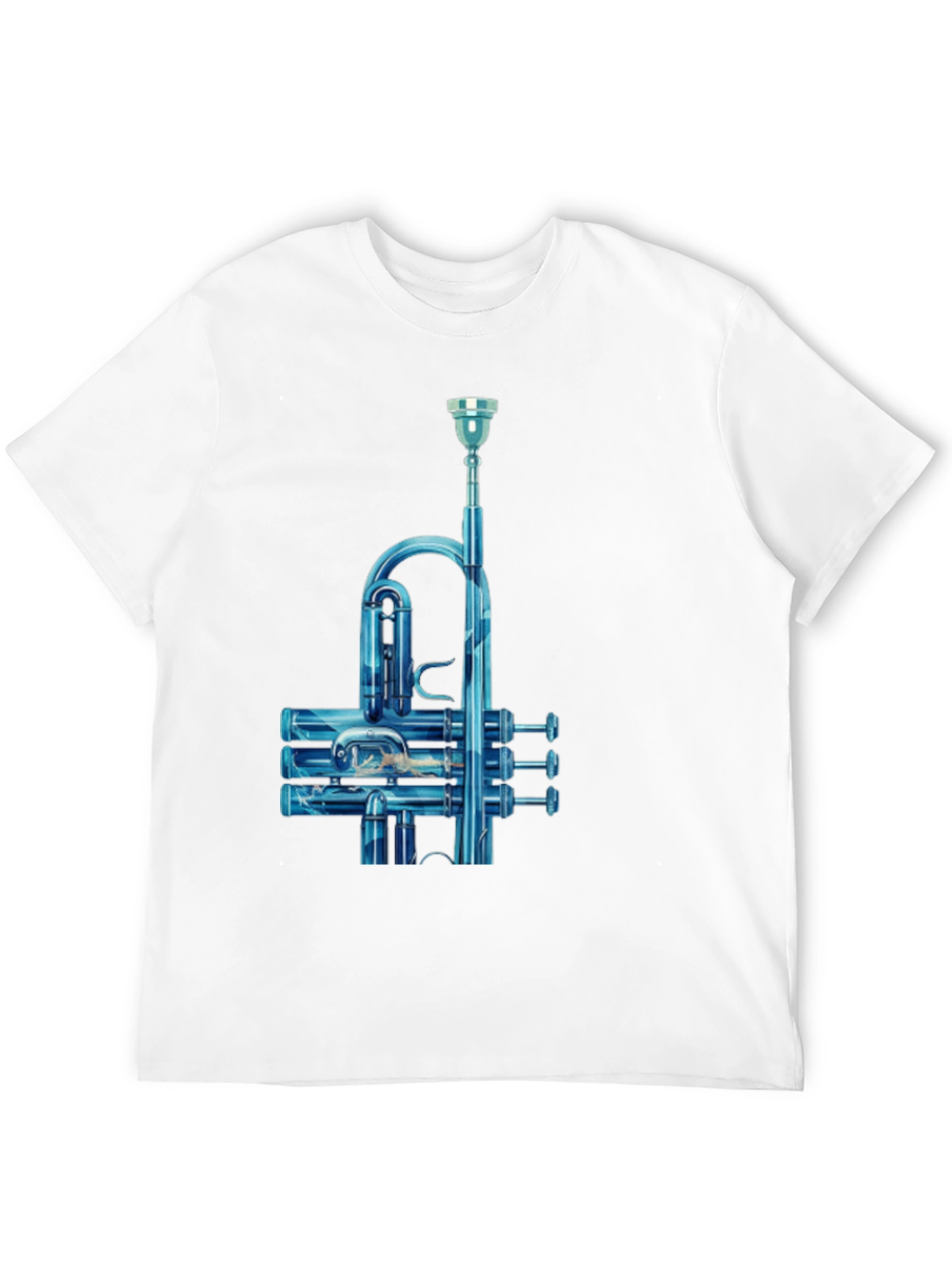 Blue Trumpet Graphic Tee - Musicians Style