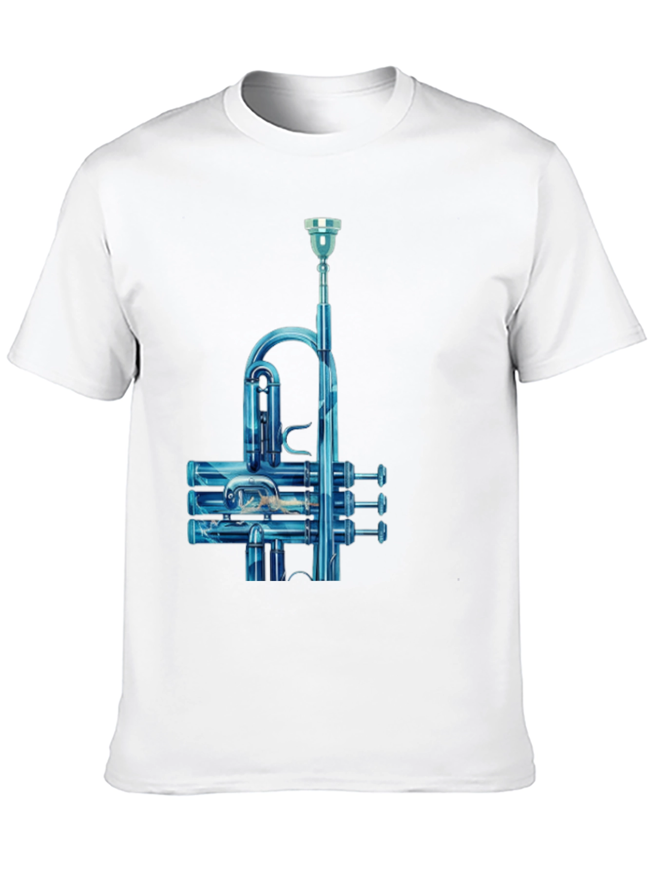 Blue Trumpet Graphic Tee - Musicians Style