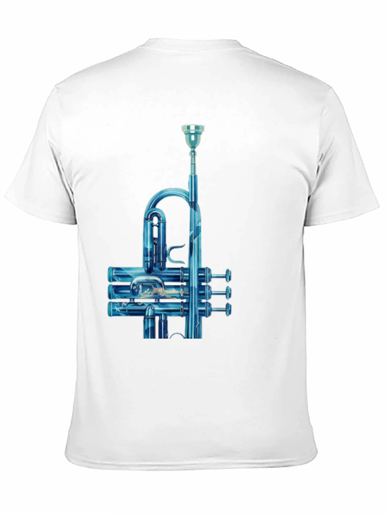 Blue Trumpet Graphic Tee - Musicians Style