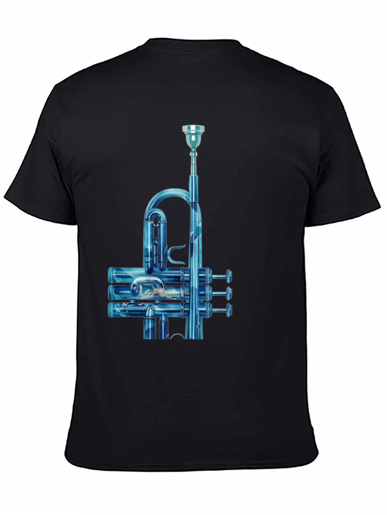 Blue Trumpet Graphic Tee - Musicians Style