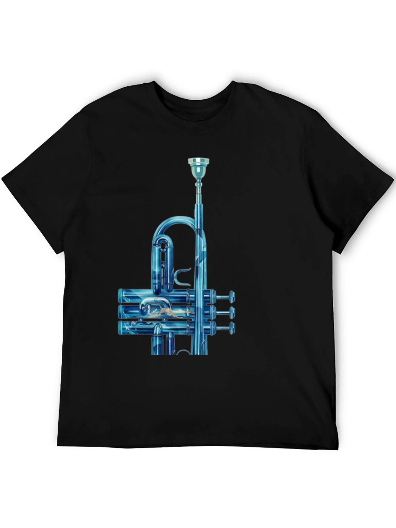 Blue Trumpet Graphic Tee - Musicians Style