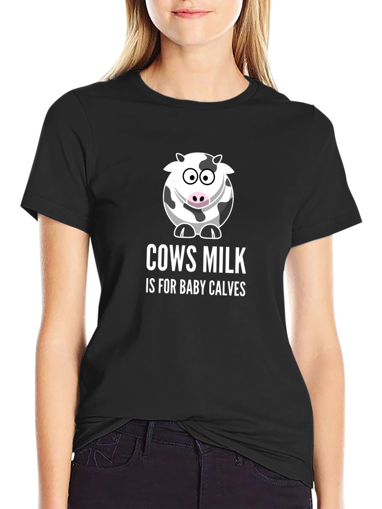 Cows Milk Baby Calves T-Shirt - Black