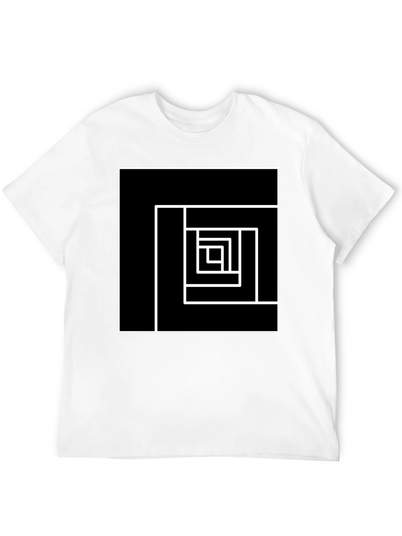 Geometric Square Graphic Tee - Modern Design
