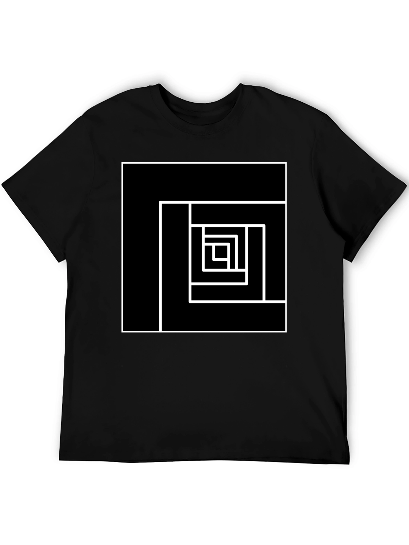 Geometric Square Graphic Tee - Modern Design