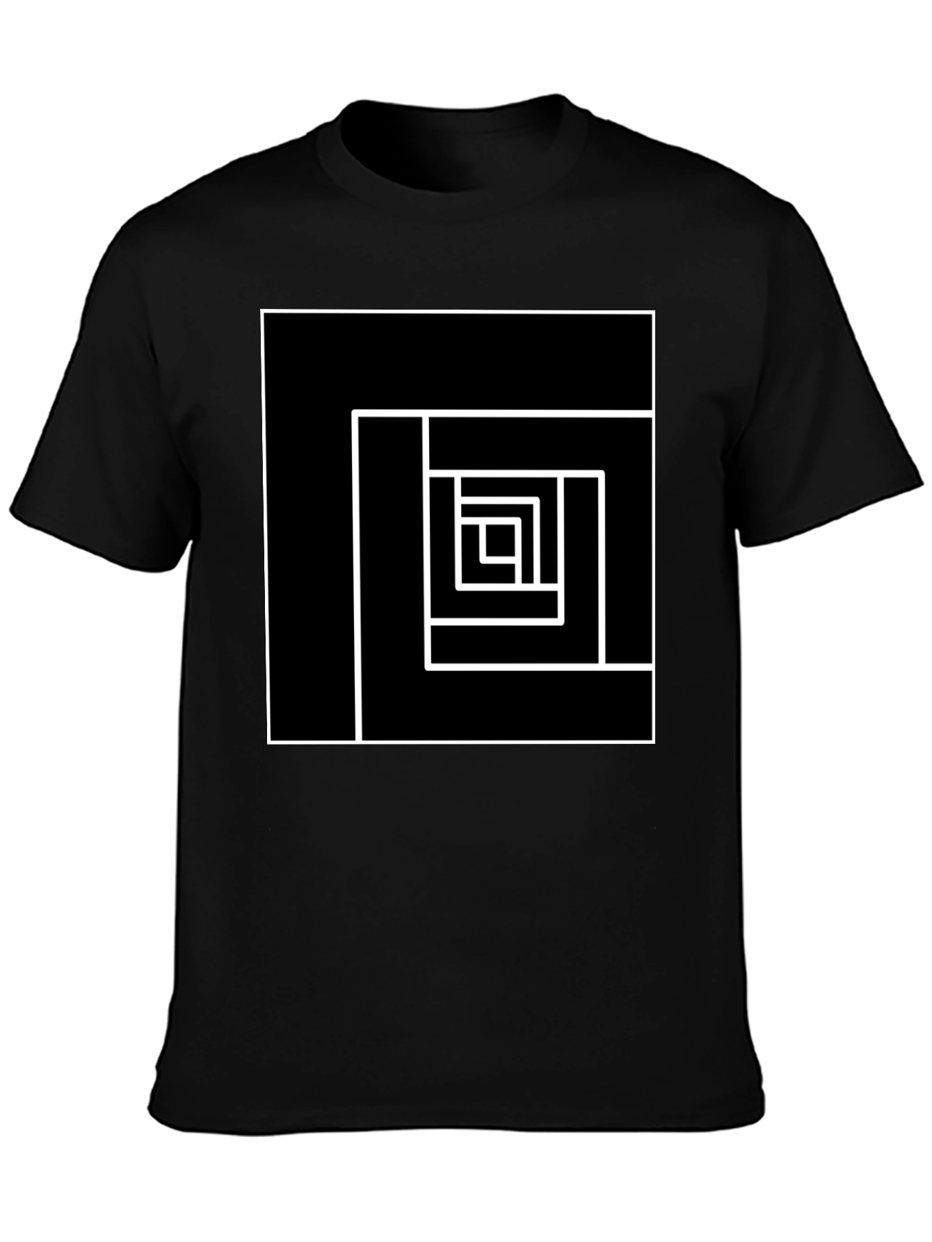 Geometric Square Graphic Tee - Modern Design