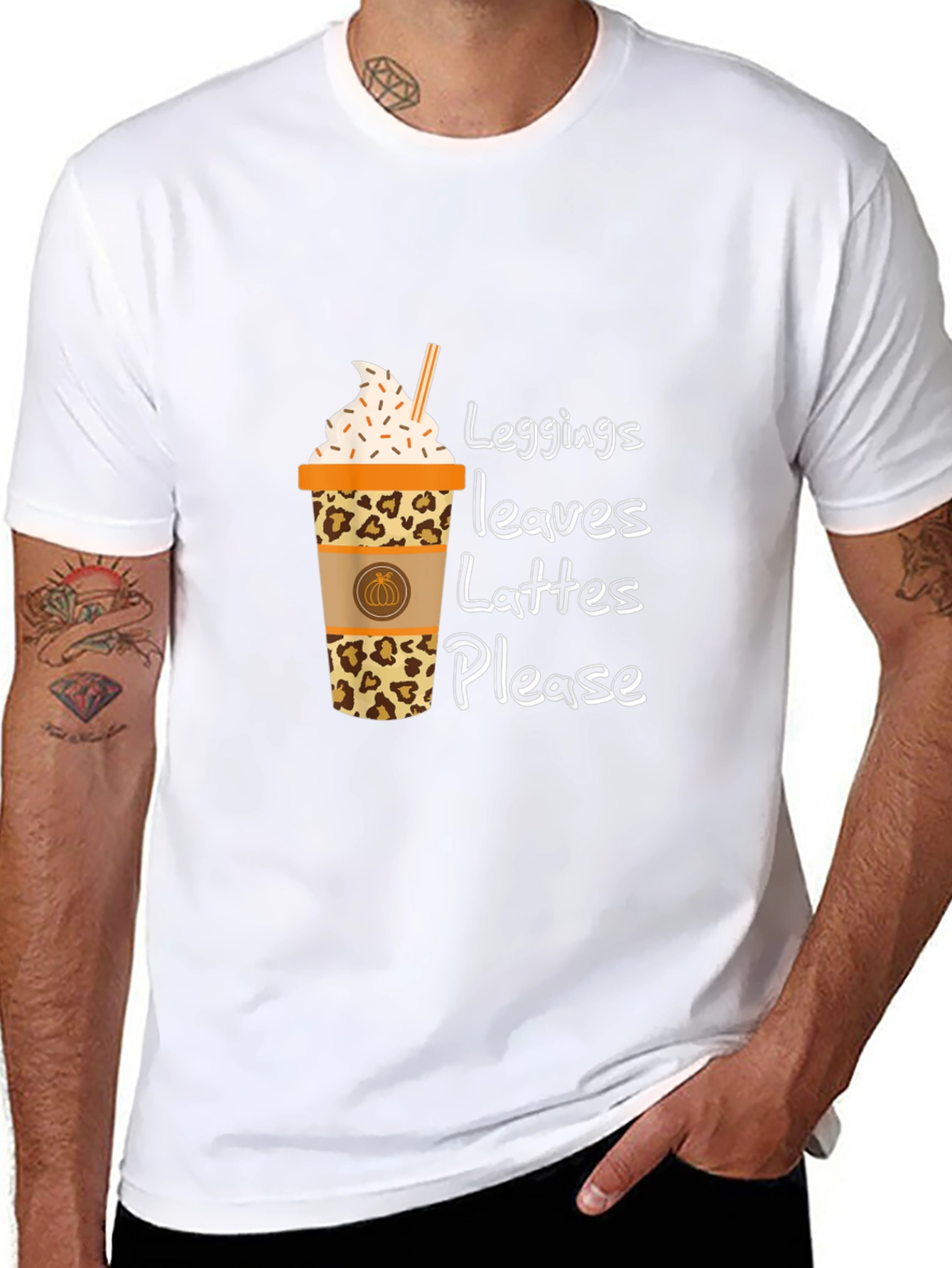 Leggings Leaves Lattes Please T-Shirt