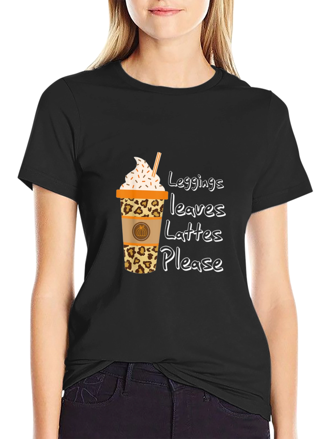 Leggings Leaves Lattes Please T-Shirt