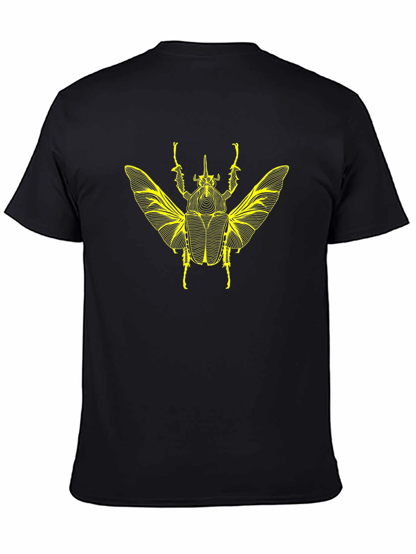 Black T-Shirt with Insect Graphic