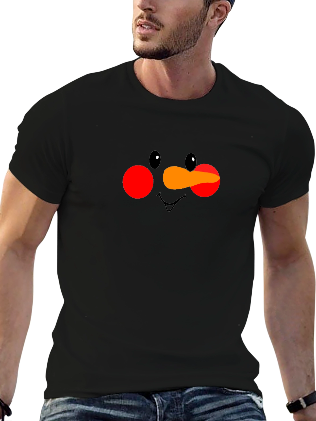 Snowman Face Graphic Tee - Holiday T-Shirt