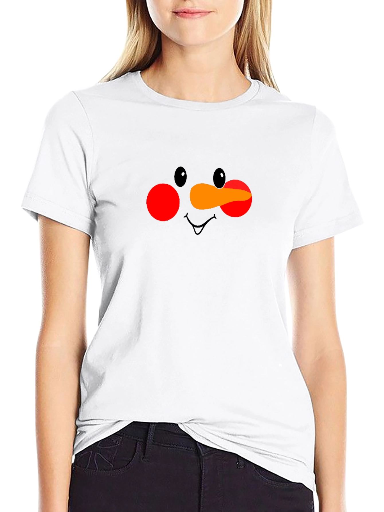 Snowman Face Graphic Tee - Holiday T-Shirt