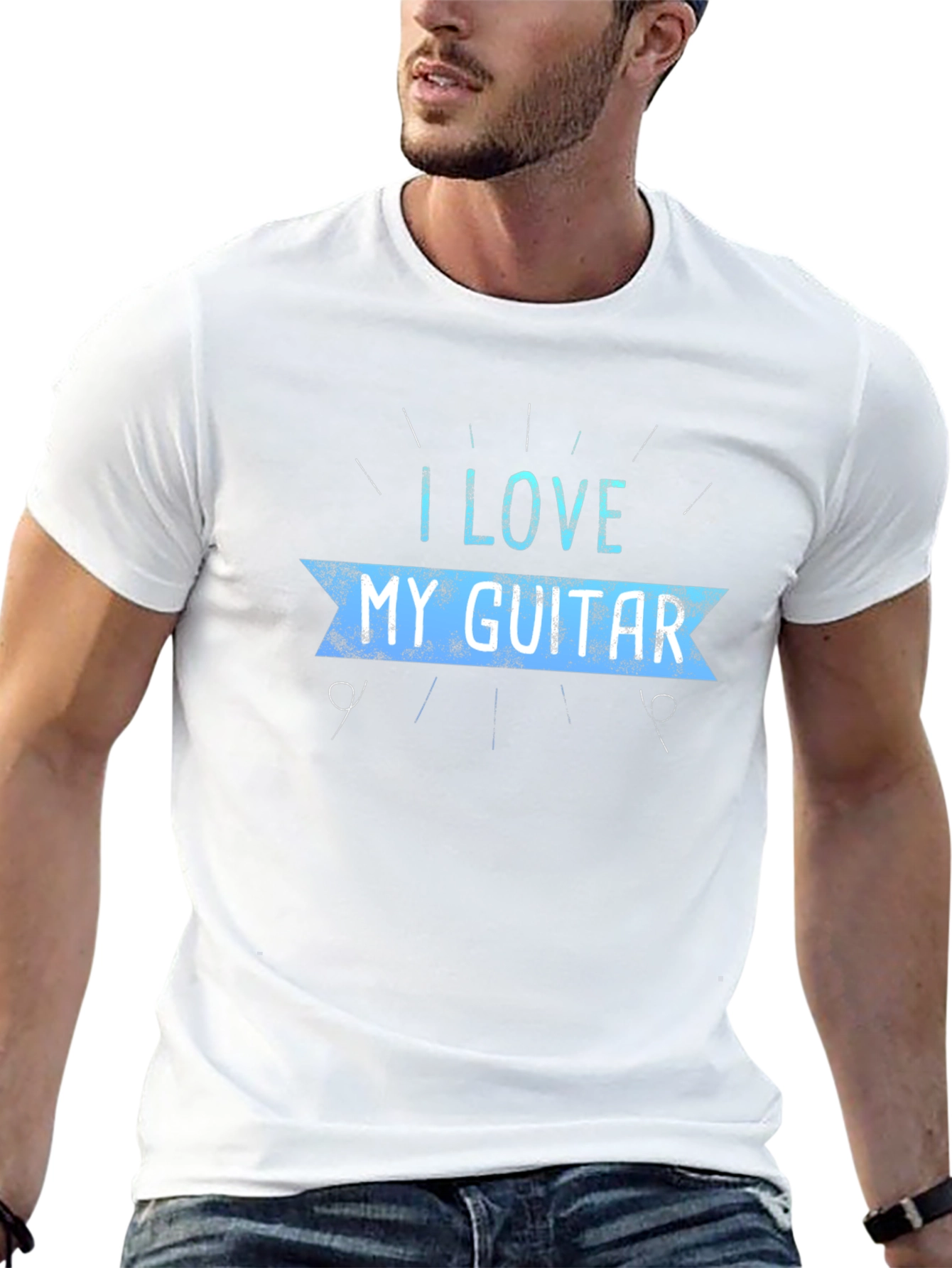 I Love My Guitar Graphic Tee - Black