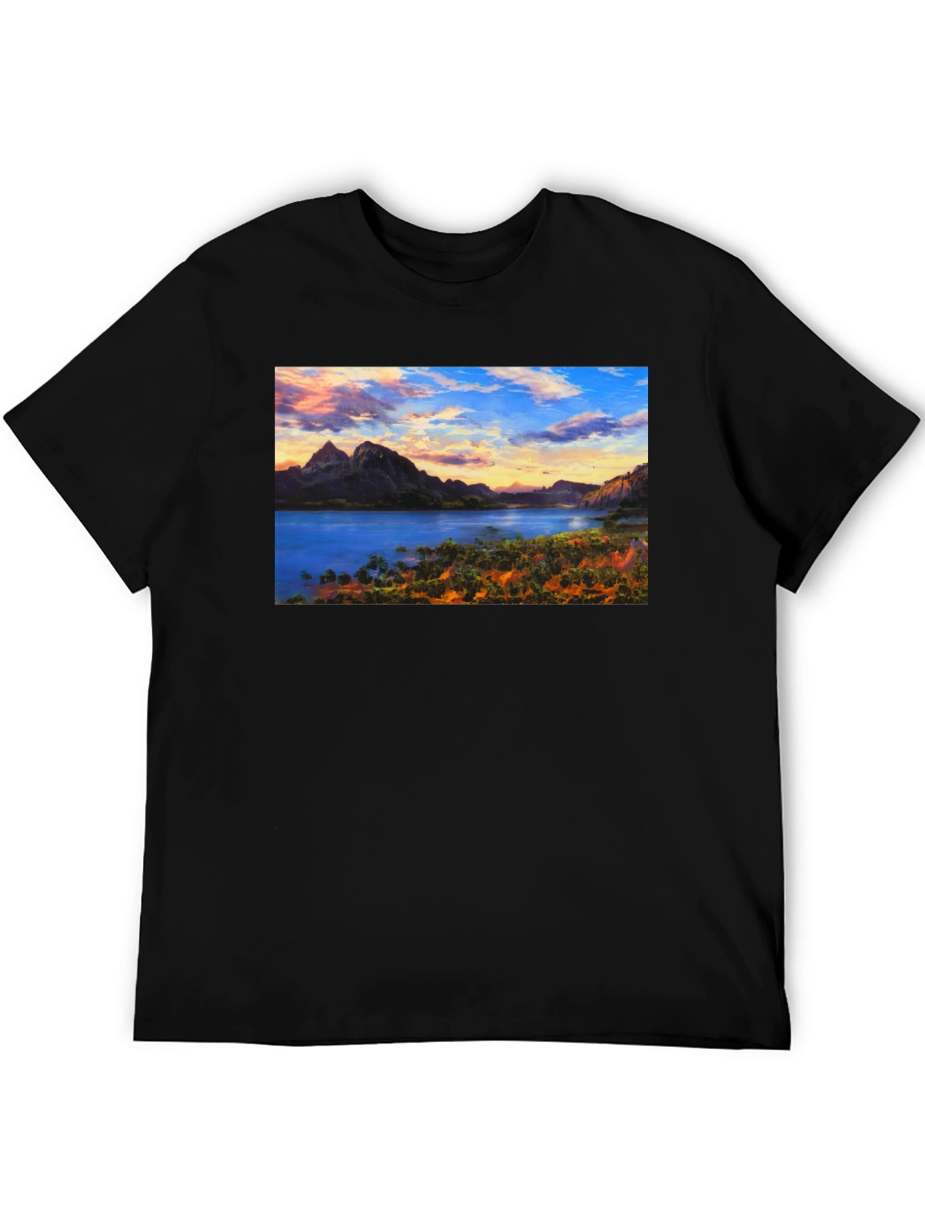 Mountain Lake View Graphic T-Shirt