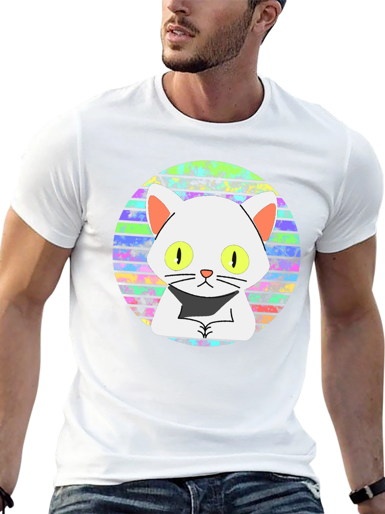 Cool Cat Graphic Tee - Retro Design