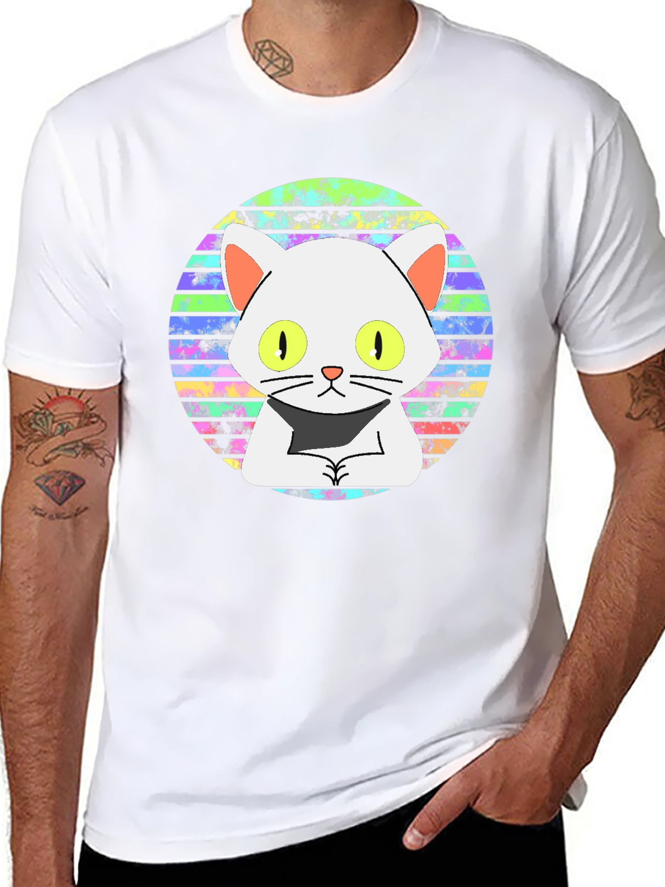 Cool Cat Graphic Tee - Retro Design