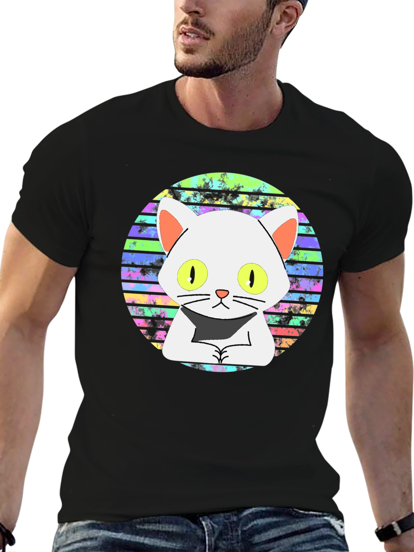 Cool Cat Graphic Tee - Retro Design