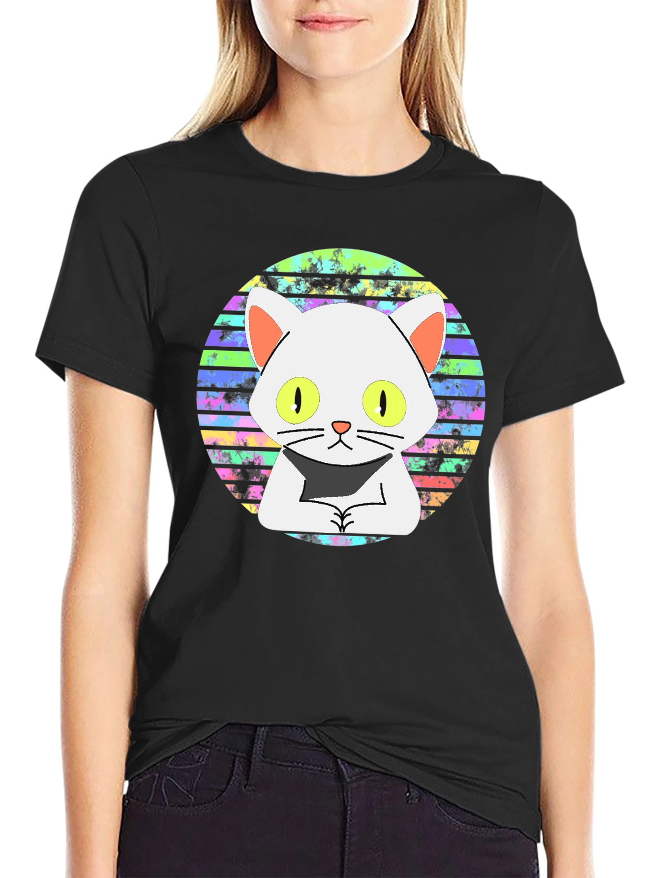 Cool Cat Graphic Tee - Retro Design