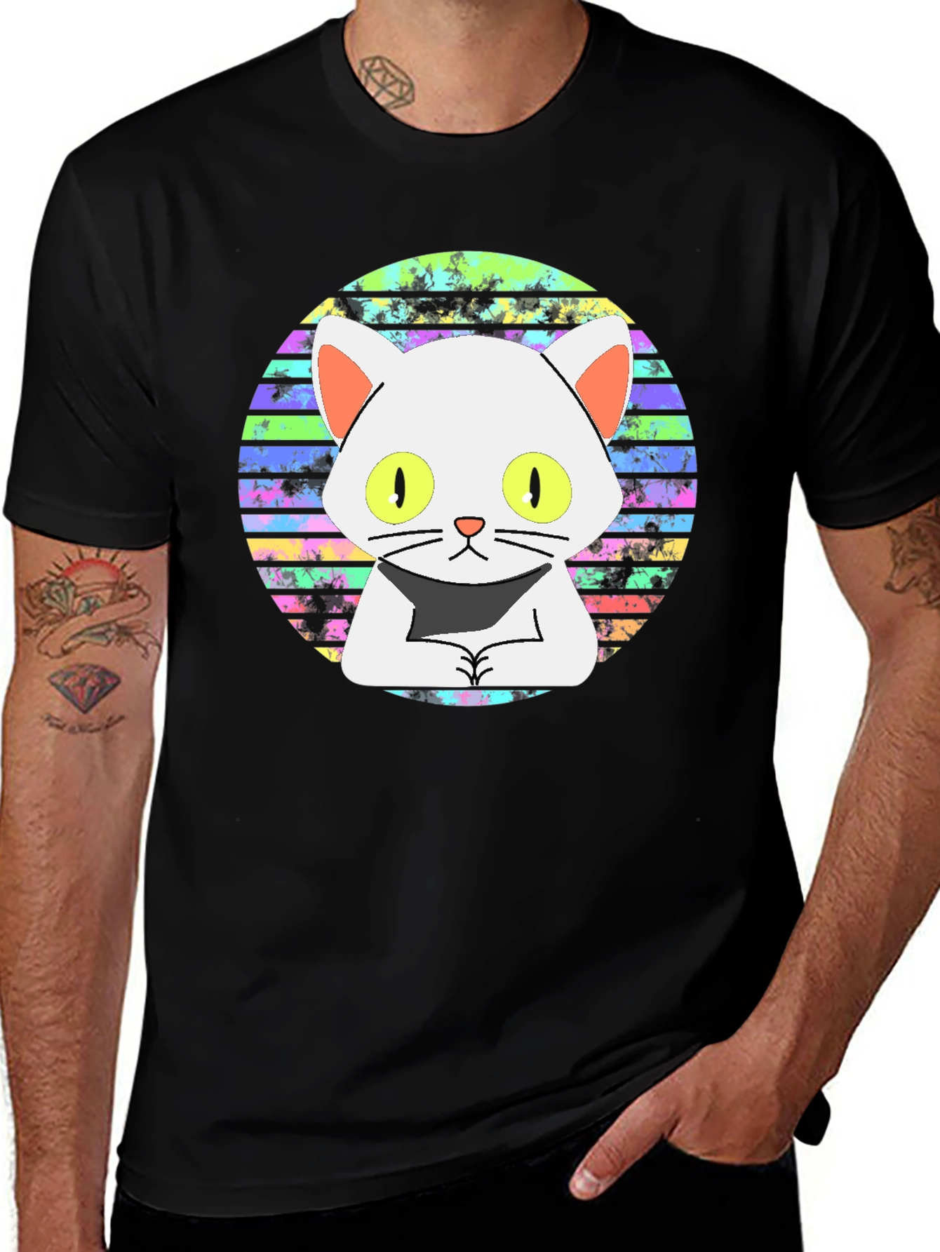Cool Cat Graphic Tee - Retro Design