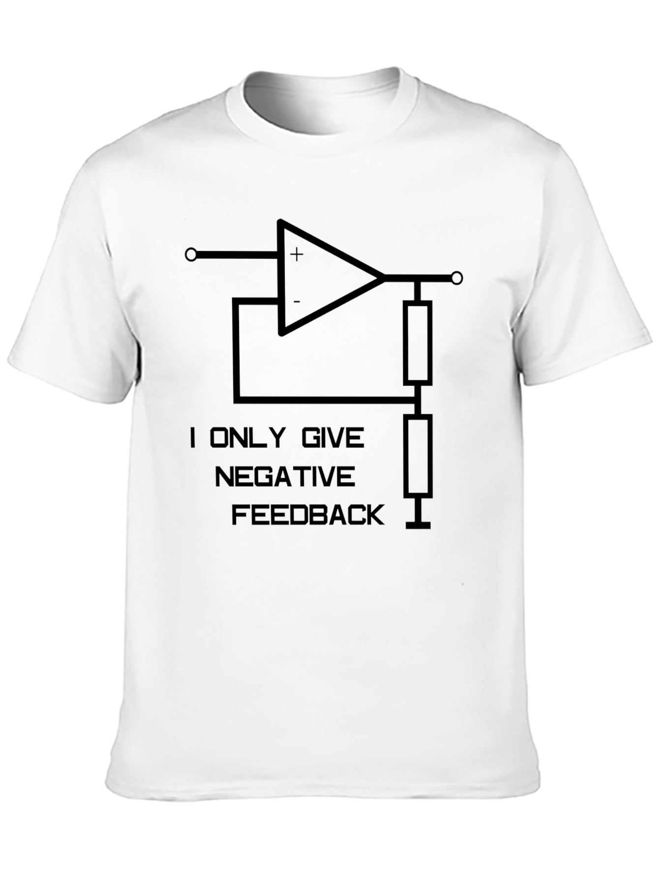 Negative Feedback Op Amp Black Graphic T-Shirt