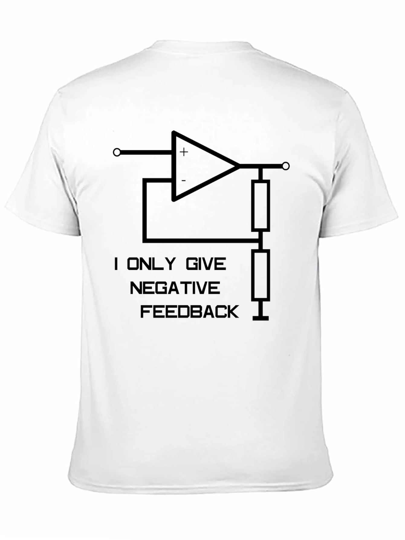 Negative Feedback Op Amp Black Graphic T-Shirt