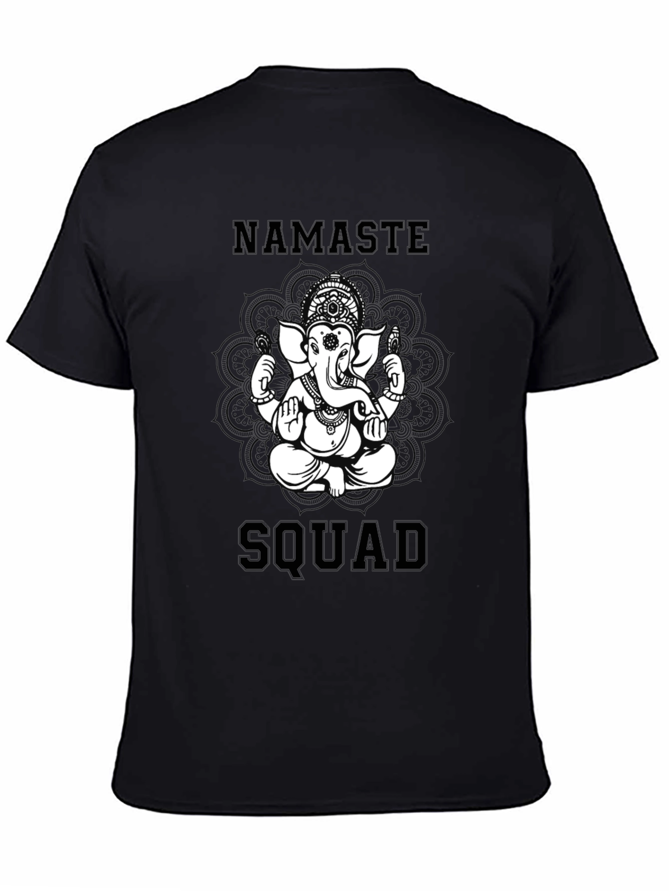 Namaste Squad Graphic Tee - Black Cotton T-Shirt