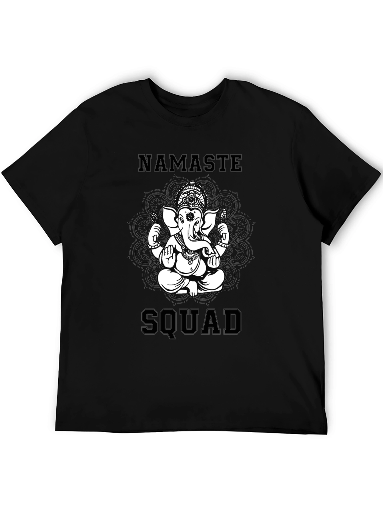 Namaste Squad Graphic Tee - Black Cotton T-Shirt