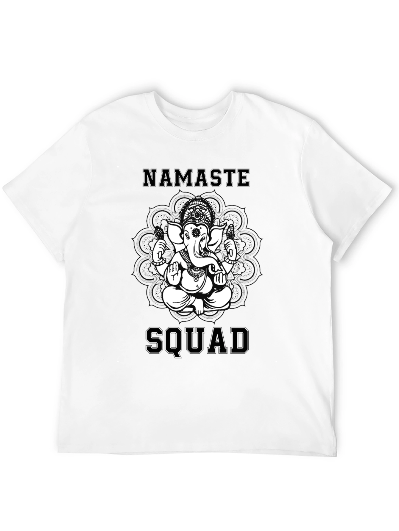 Namaste Squad Graphic Tee - Black Cotton T-Shirt