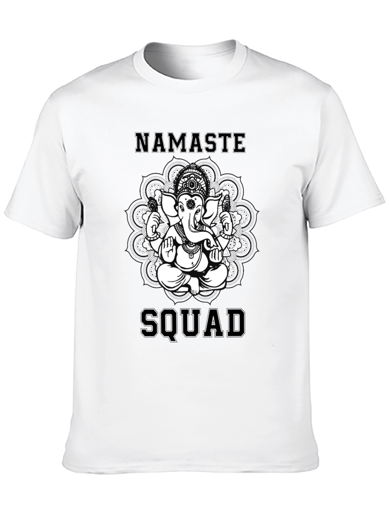 Namaste Squad Graphic Tee - Black Cotton T-Shirt