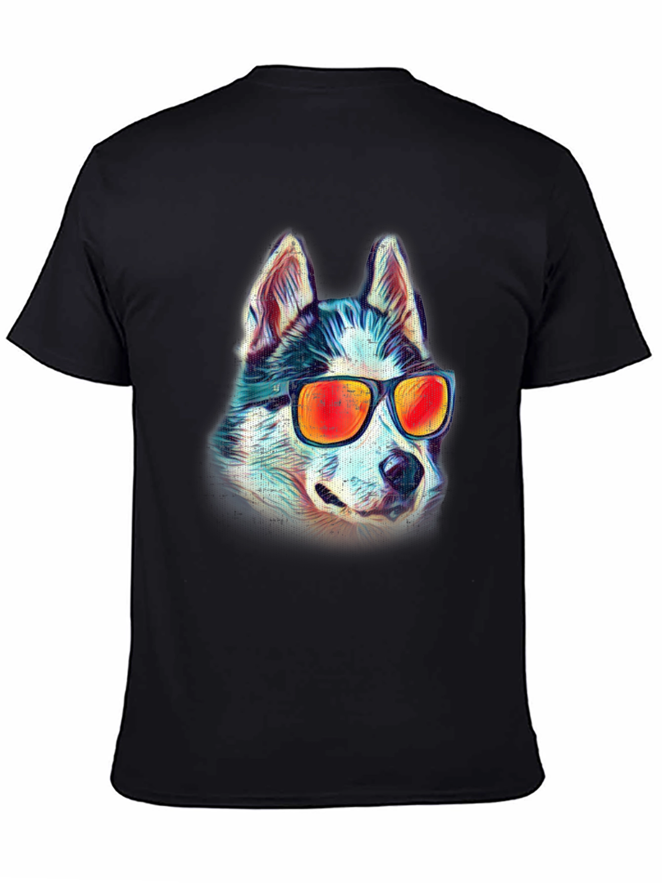 Cool Husky Graphic Tee - Black Cotton