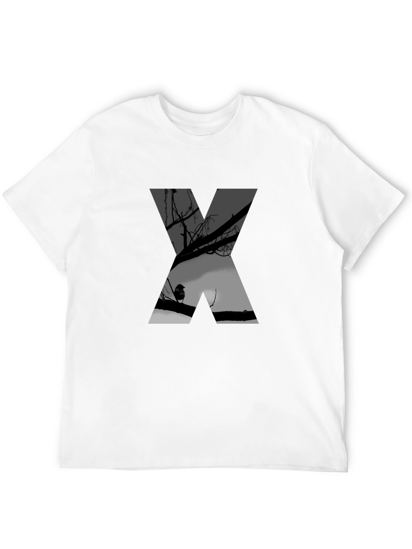 Abstract Silhouette X Graphic Tee - Black