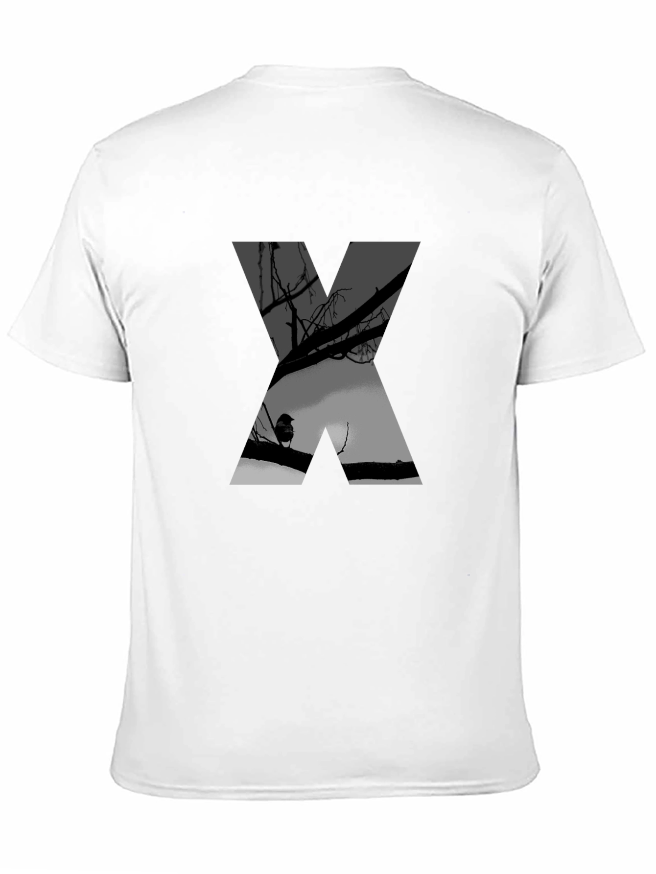 Abstract Silhouette X Graphic Tee - Black