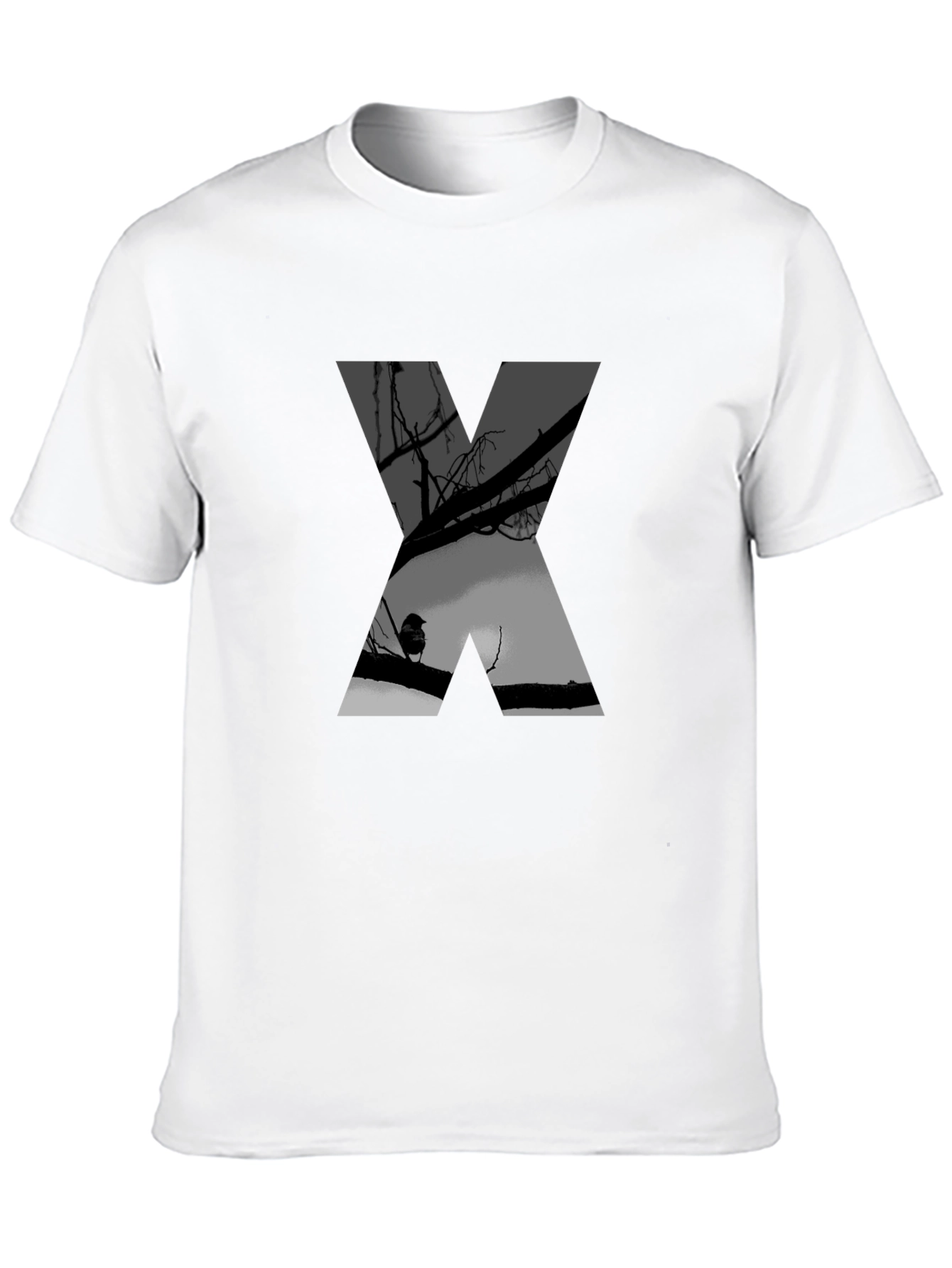 Abstract Silhouette X Graphic Tee - Black