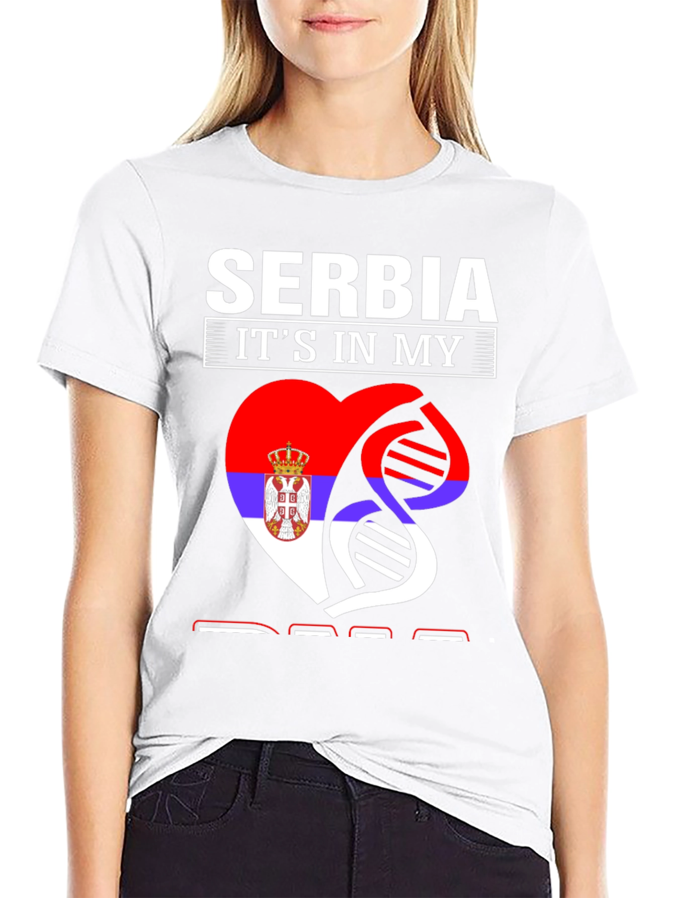 Serbia Heart DNA Graphic T-Shirt
