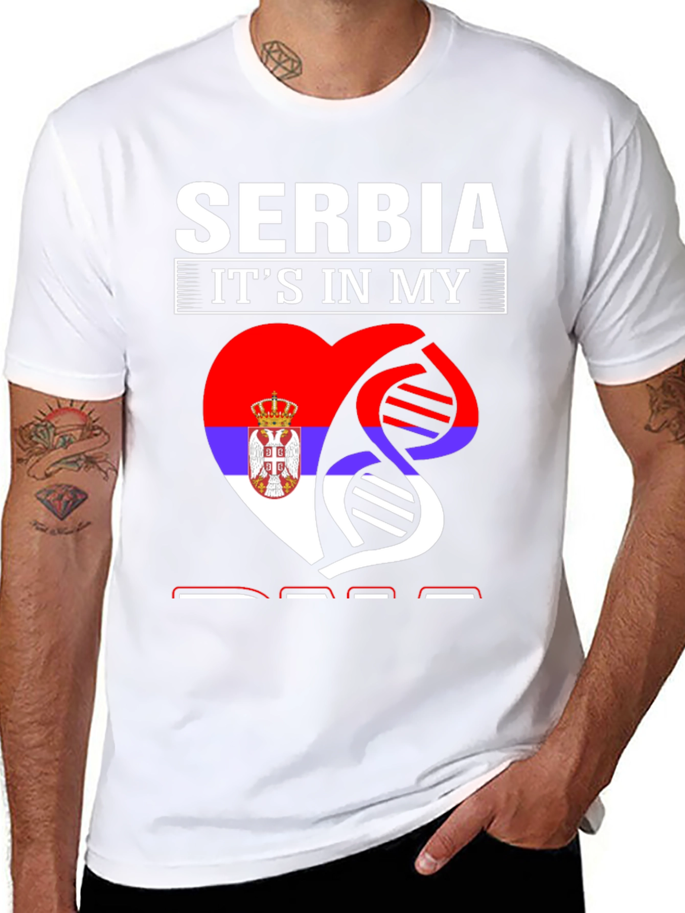 Serbia Heart DNA Graphic T-Shirt