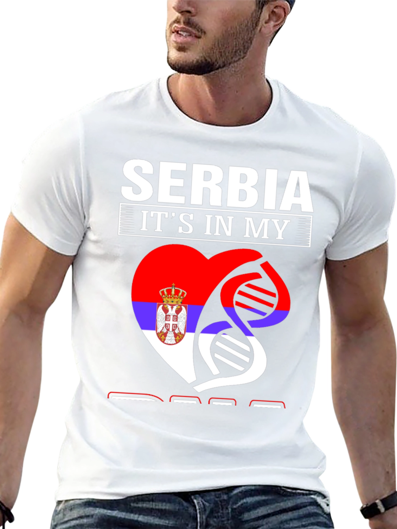 Serbia Heart DNA Graphic T-Shirt