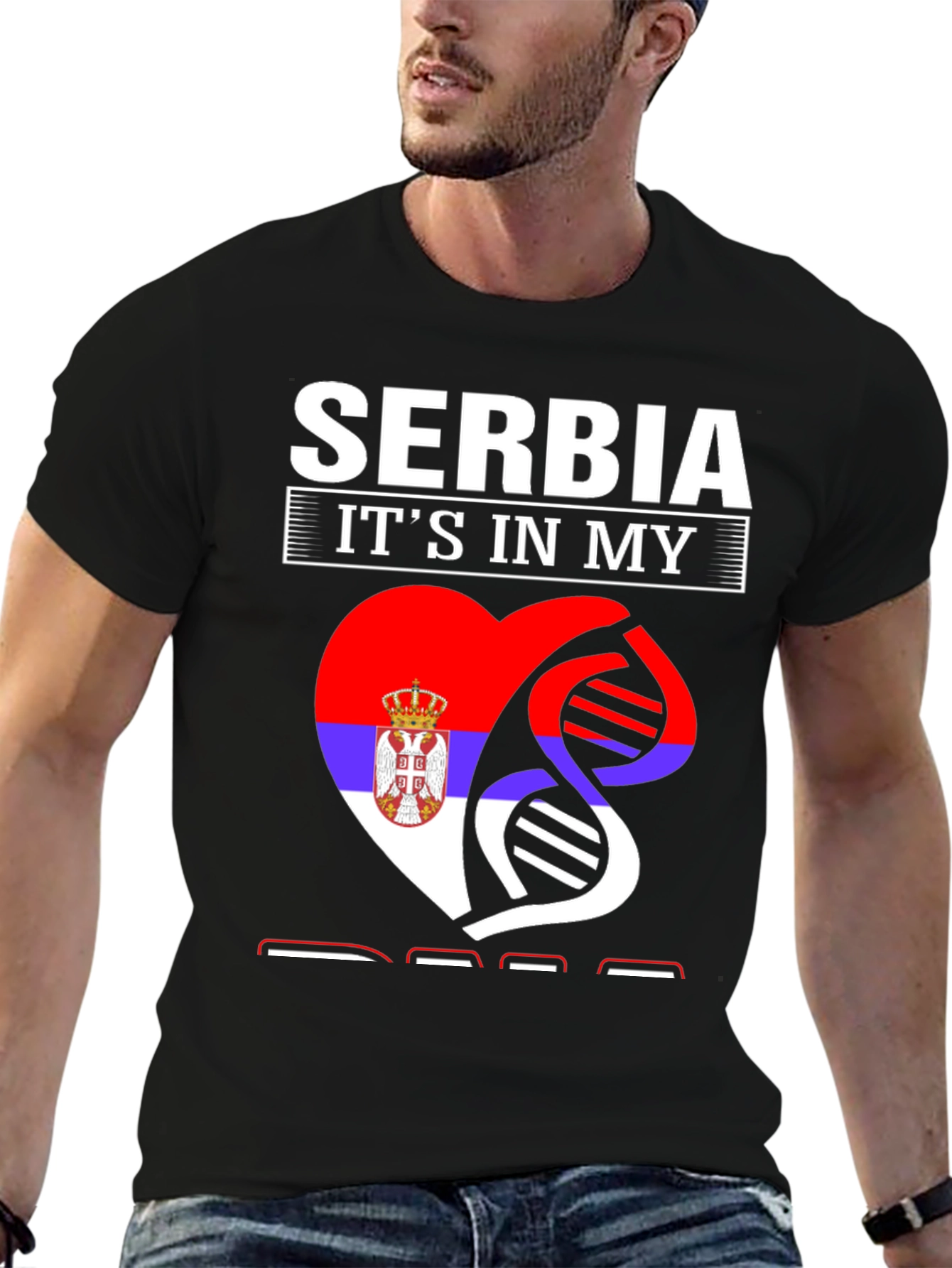 Serbia Heart DNA Graphic T-Shirt