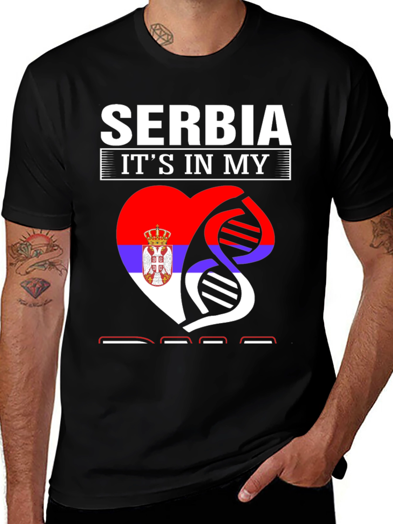 Serbia Heart DNA Graphic T-Shirt